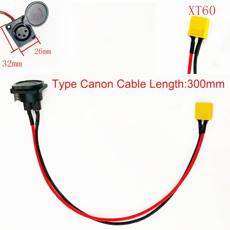 Ebike Charge /Discharge conventor wire Battery Connector Plug Canon or T type