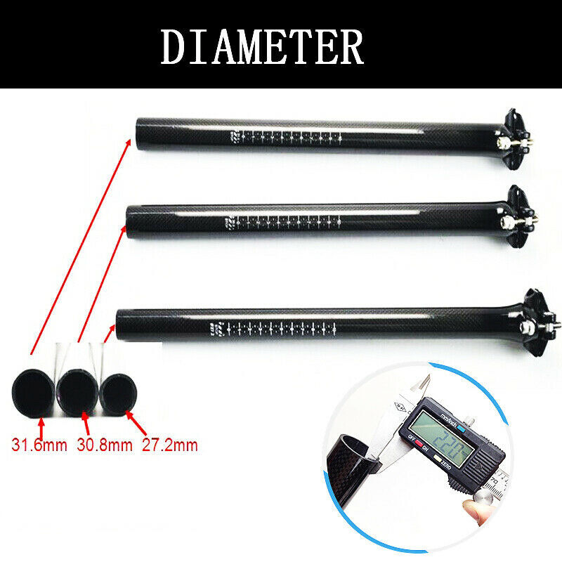 TOSEEK Carbon Fiber Seatpost 27.2/30.8/31.6mm Mountain Road Bike Seat Tube Clamp