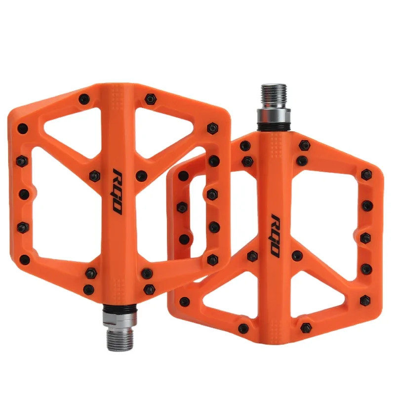 Mountain Bike Pedals 9/16 MTB Nylon Composite Flat Platform Sealed Bearing Grip
