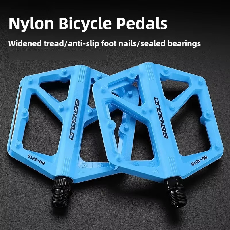 Double DU Bearing Ultralight Bike Pedals with Reflector Mountain Road Bike Flat