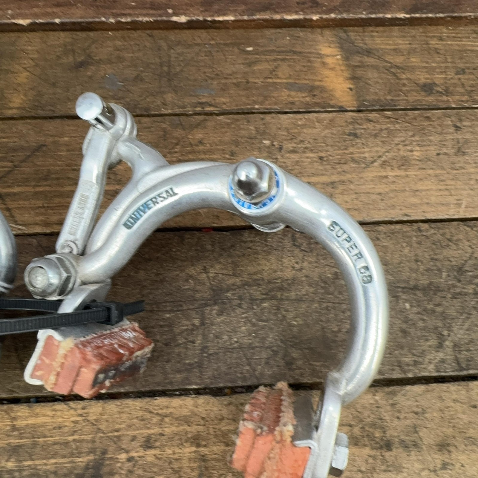 Vintage Universal Super 68 Caliper Brakes Set Silver Road Bike Side Pull Italy