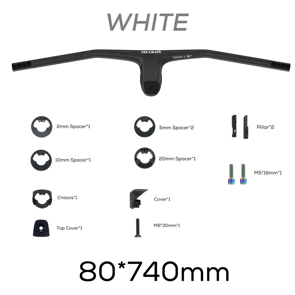 MTB Handlebar 740MM -20 Degree Full Carbon Fiber Integrated Cockpit Handlebar