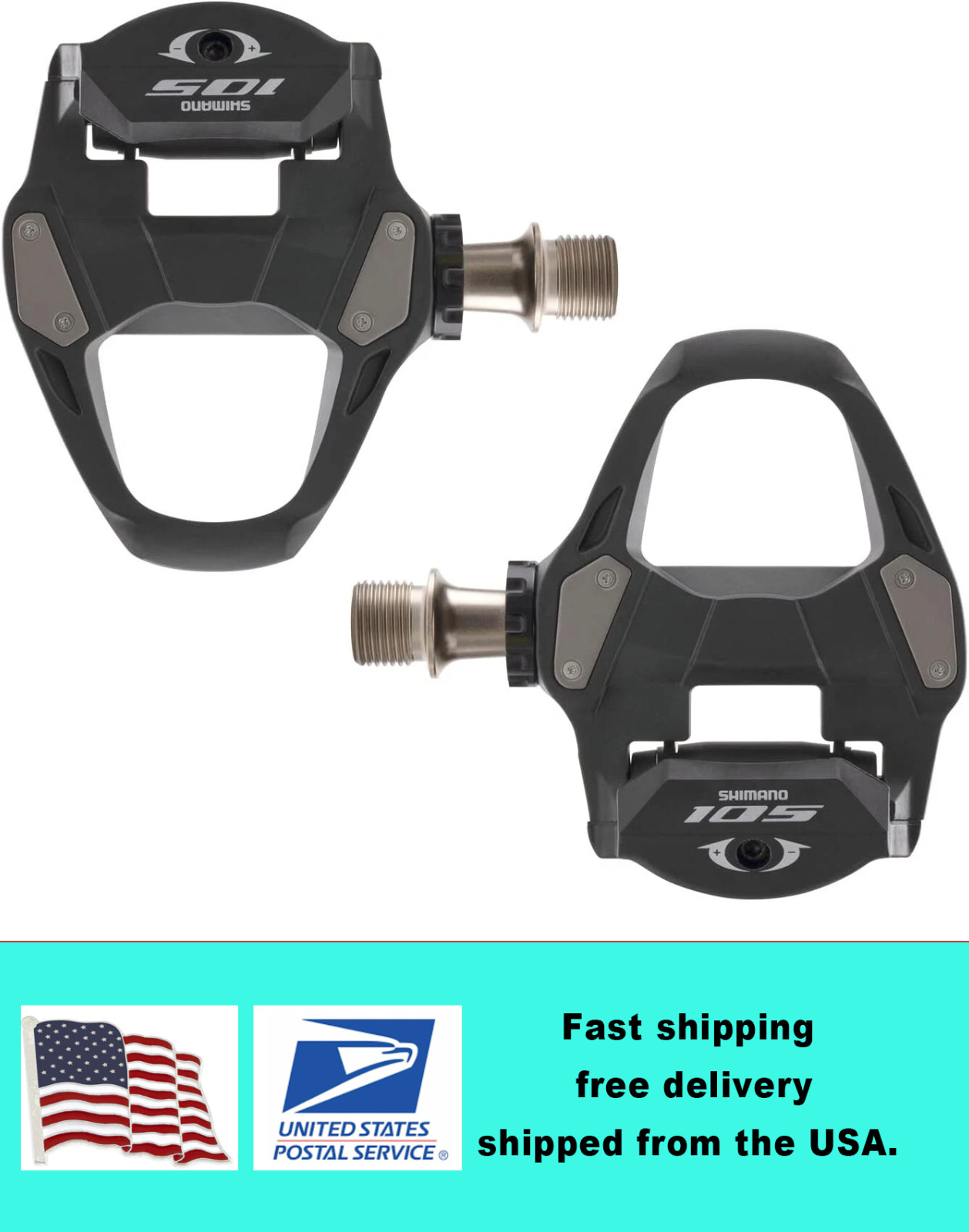 Shimano 105 PD-R7000 SPD-SL Road Bike Pedals – Black – Lightweight & Durable