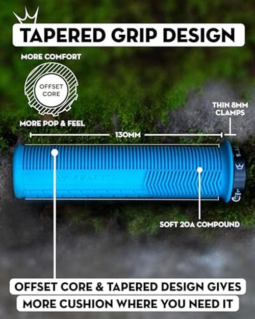 Monarch Bicycle Grips – Durable, Ergonomic Finger Bar, Thick Turquoise Knurl