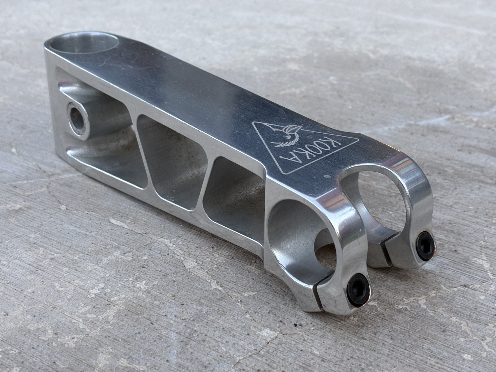 NOS Kooka CNC Machined Alloy 1″ Threadless Stem | 25.4×135 mm / Silver Ano