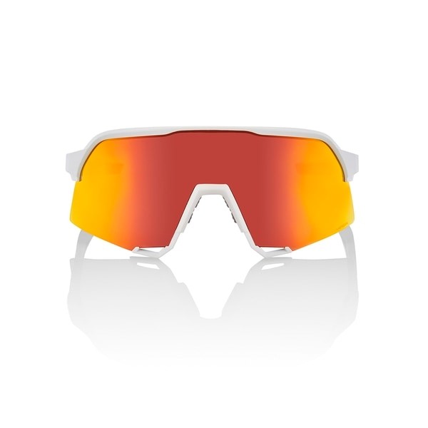 100% S3 Soft Tact White Sunglasses – HiPER Red Mirror Lens