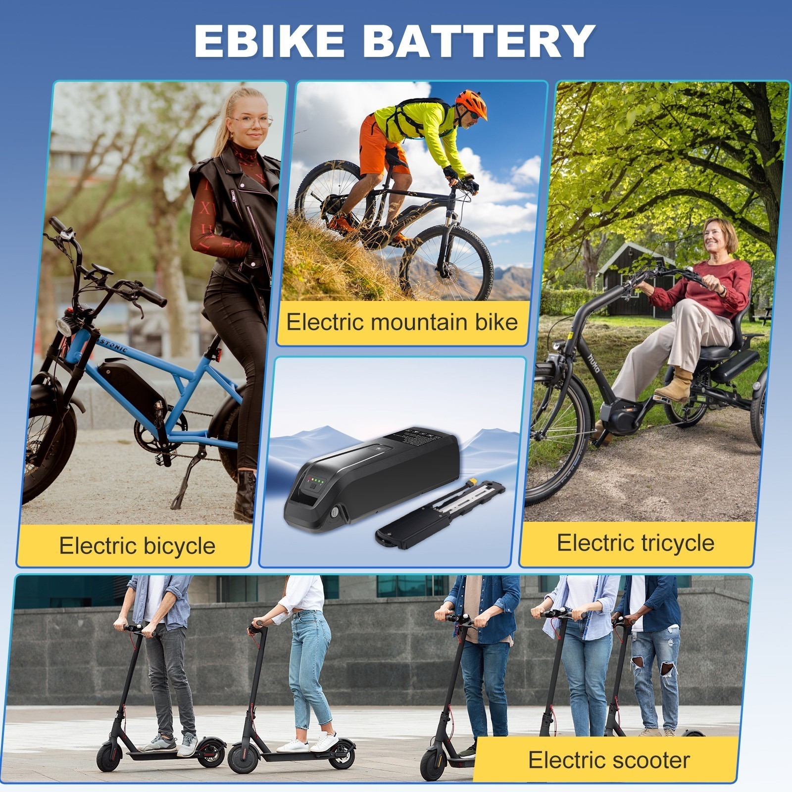 Hailong Lithium Ebike Battery 52V 48V 10Ah 15Ah 20Ah F o 0-1500W 4Pin 5Pin