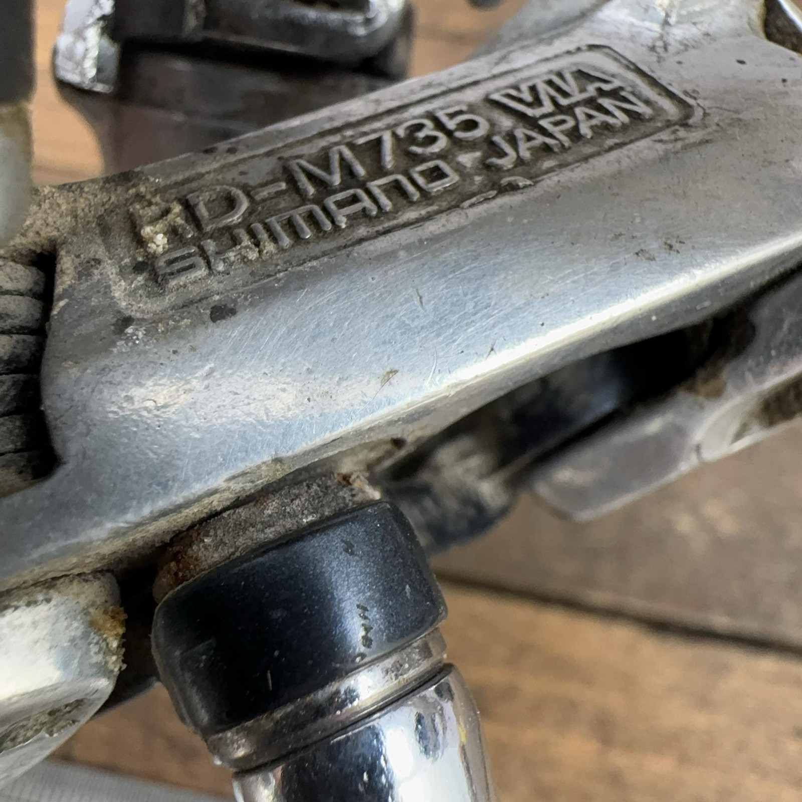 Vintage Shimano Deore XT RD-M735 Rear Derailleur Long Cage Silver Japan MTB 265g
