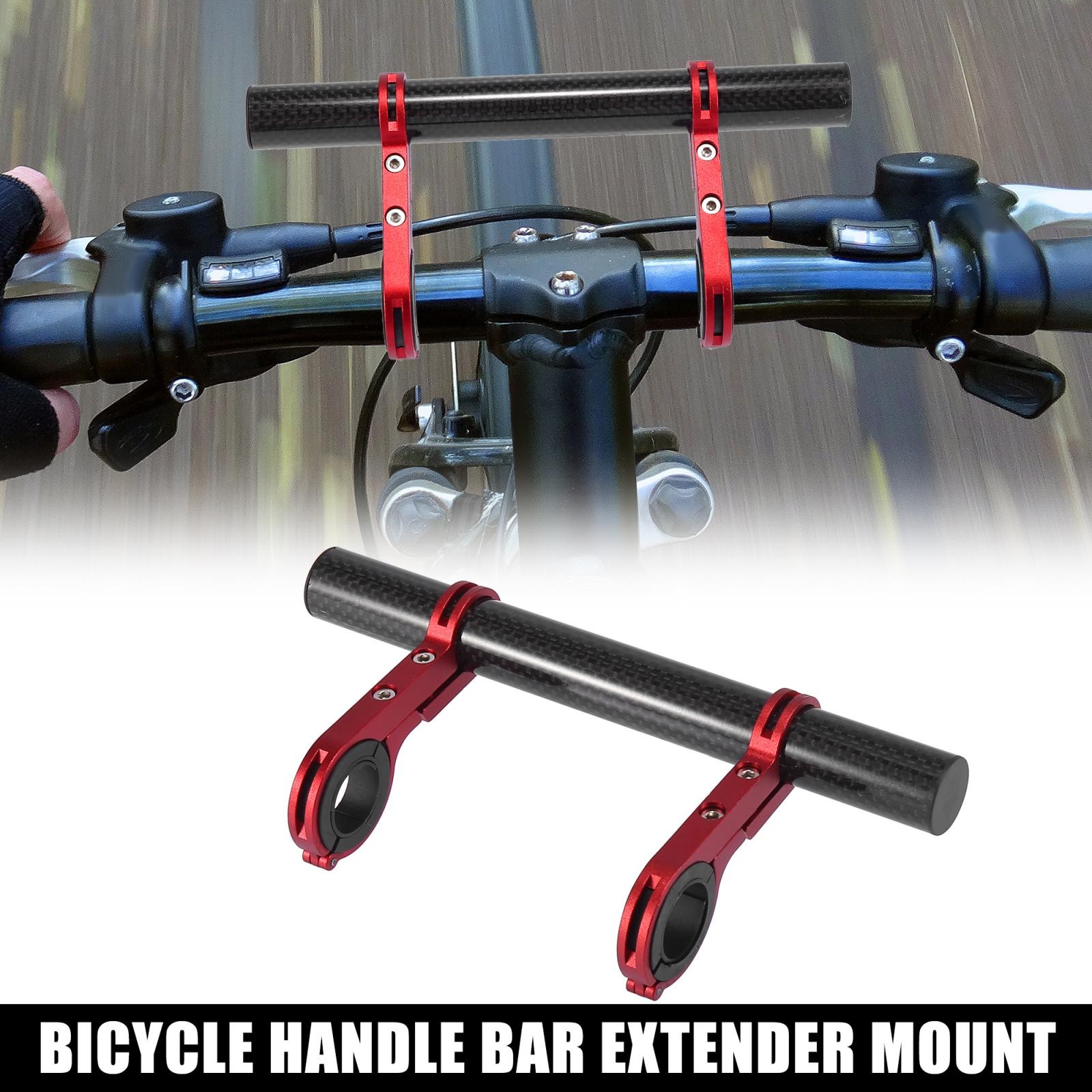 Bicycle Aluminum Alloy Handlebar Extension Bracket Carbon Fiber Pattern Red