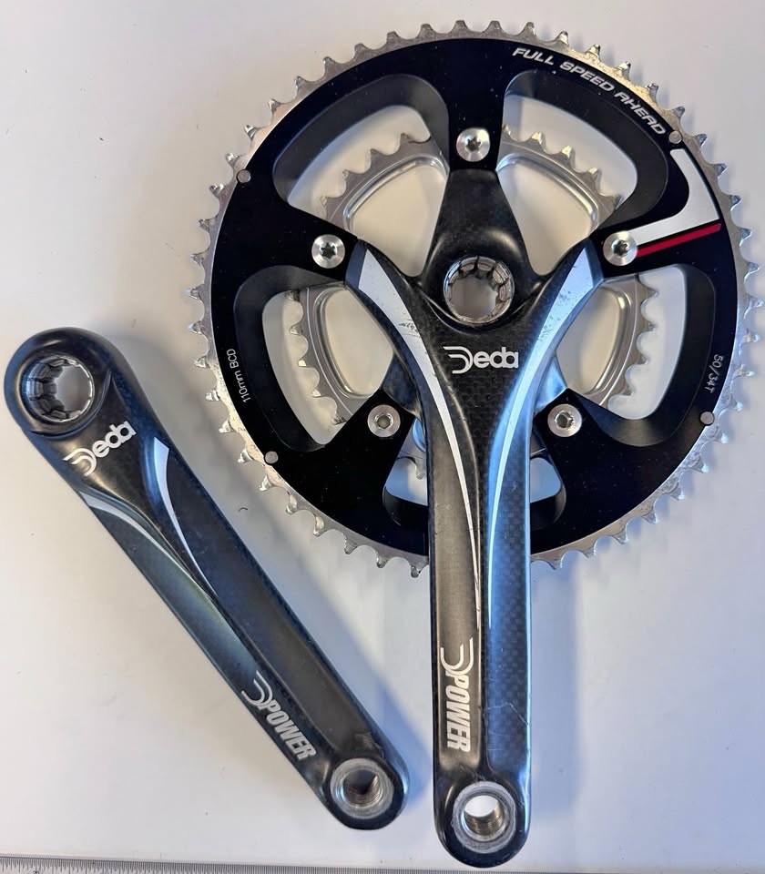 Deda D-Power Carbon Fiber 50T/34T Compact Crankset, 172.5mm