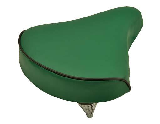 ABSOLUTE GENUINE VINYL BEACH CRUISER LARGE SADDLE BICYCLE SEAT 209 IN GREEN.