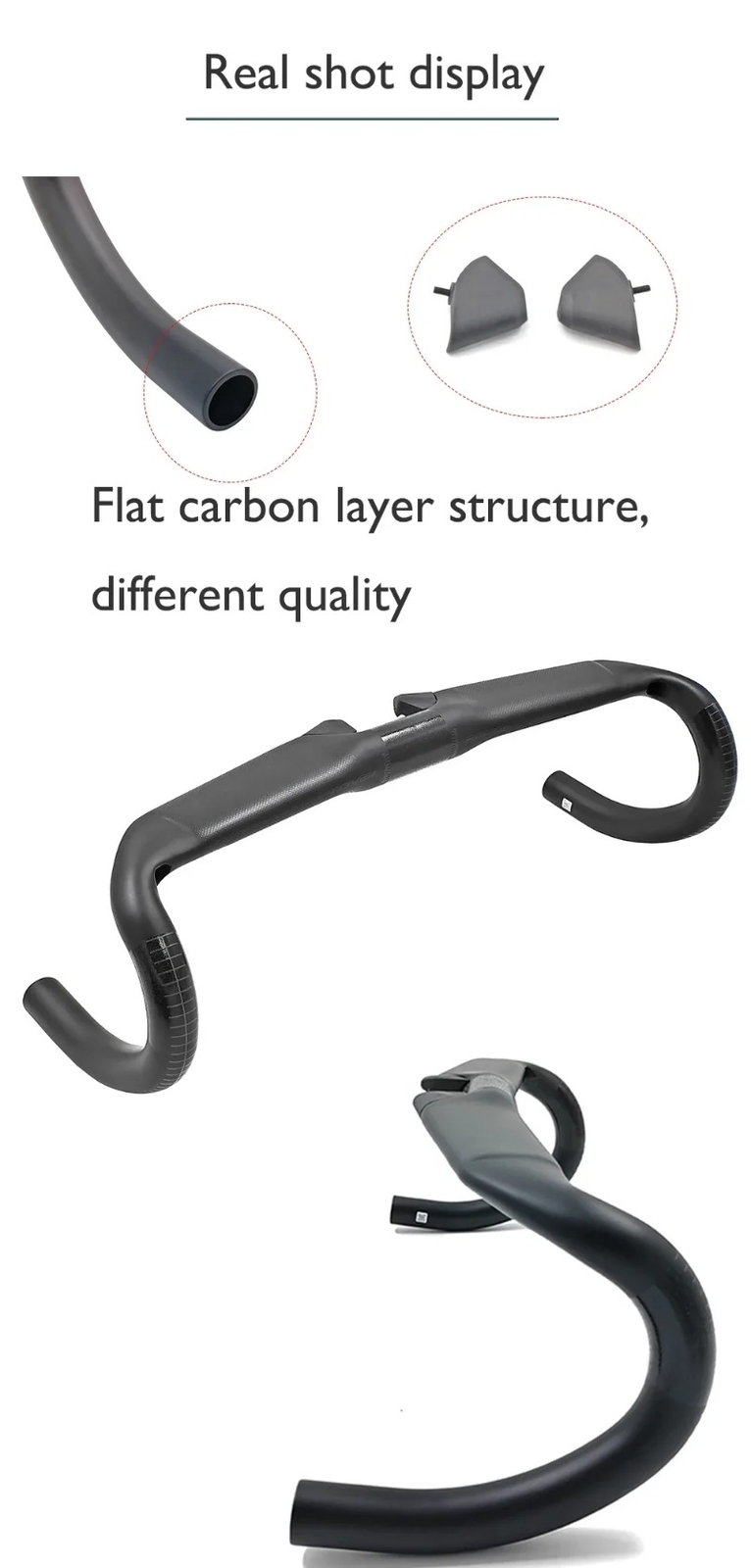 Carbon Fiber Road Handlebar 31.8MM 380/400/420/440MM 16 Degree Cockpit Bike Part