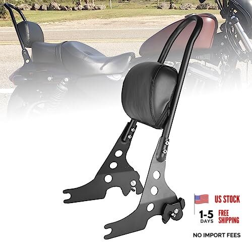 Motorcycle Sissy Bar Backrest Detachable Seat Pad Rear Passenger Upright