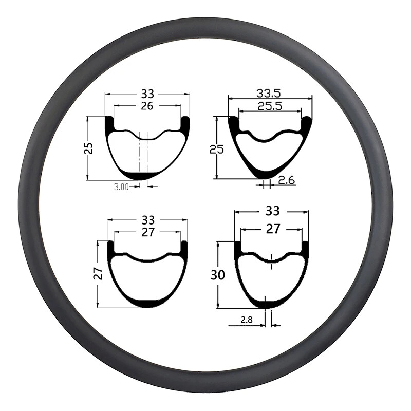 Carbon MTB XC AM Bicycle Rim 29er 25/27/30*33mm UD Matte Glossy Tubeless Ring