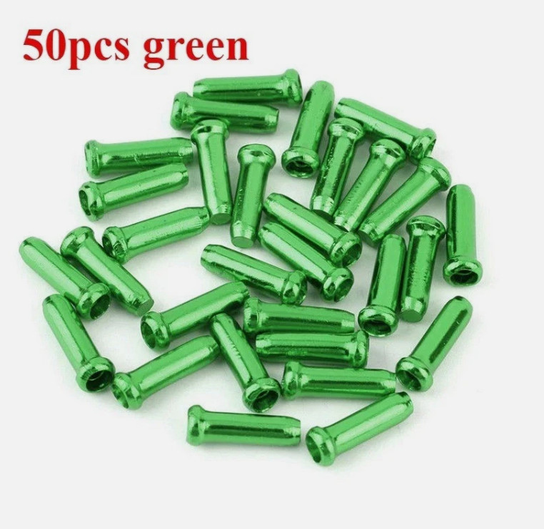 New 50 Pcs Aluminum Bike Bicycle Shifter Brake Cable Tips Caps Ends Crimps