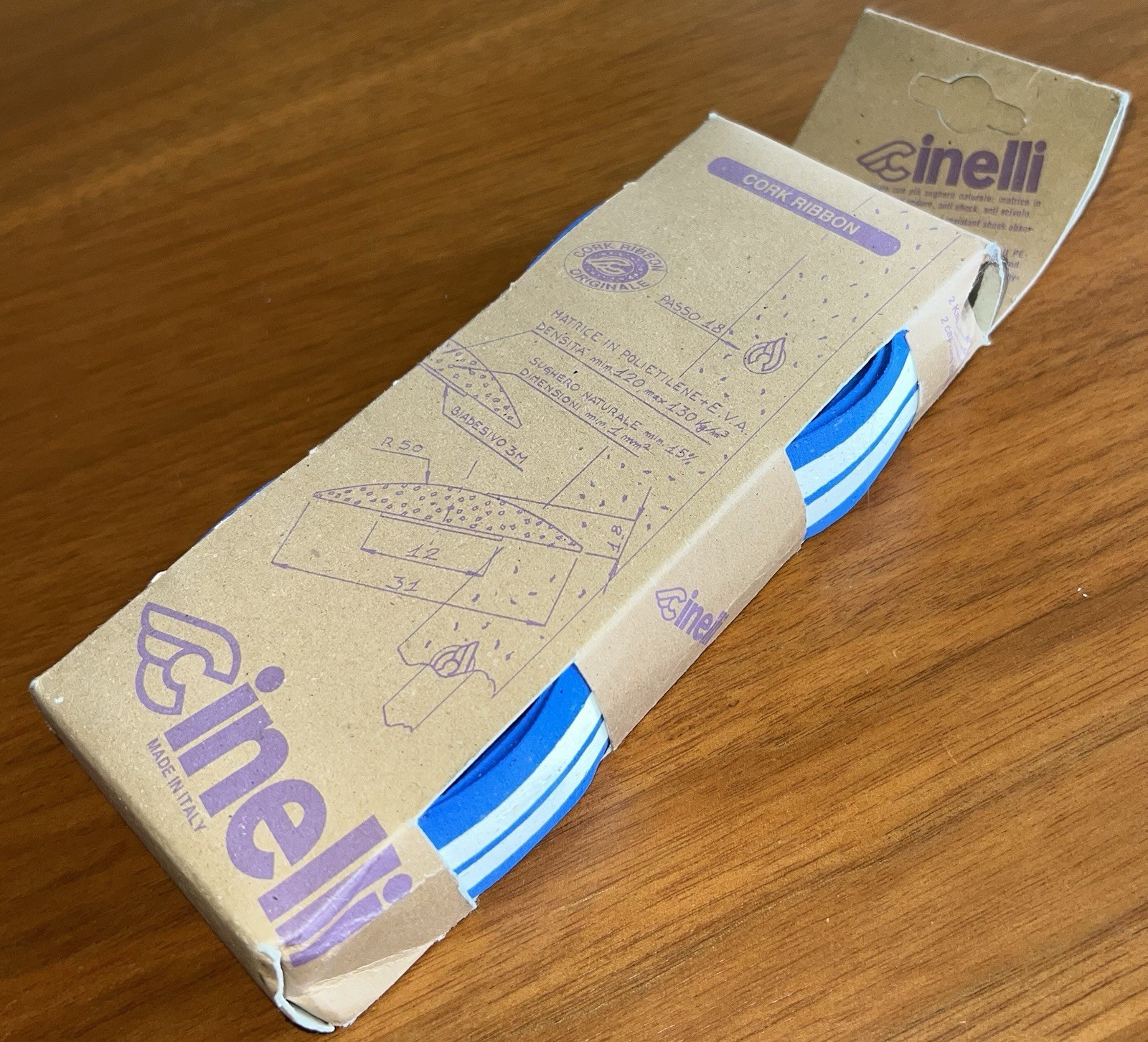 NEW! Cinelli Cork Ribbon Original Handlebar Tape – Road Bike – Blue/White – NOS