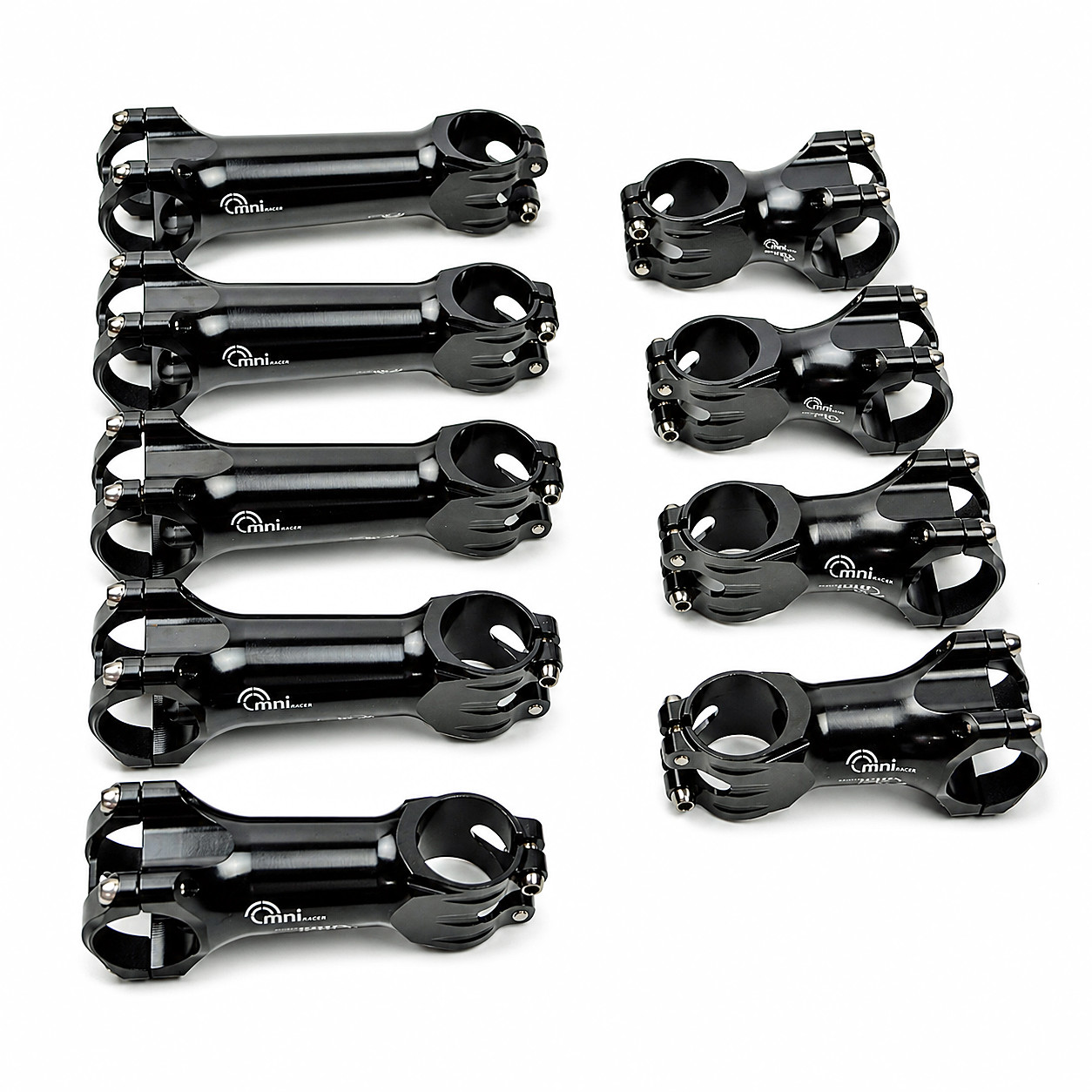 31.8x60mm OMNI Racer WORLDS LIGHTEST RACE-Lite Handlebar Stem & Ti Bolts BLACK
