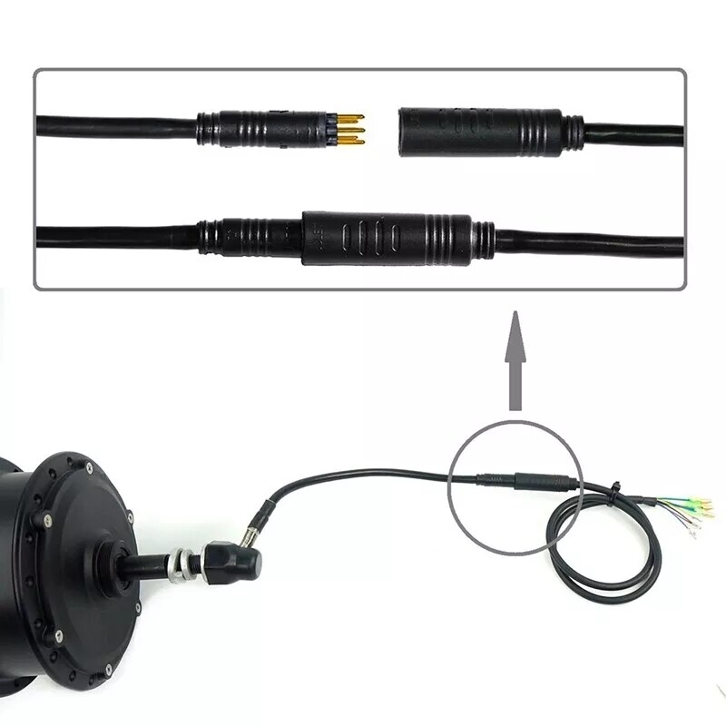 2PC E-bike Motor Extension Cable 9 Pin Male For Front Rear Wheel Hub Motors US