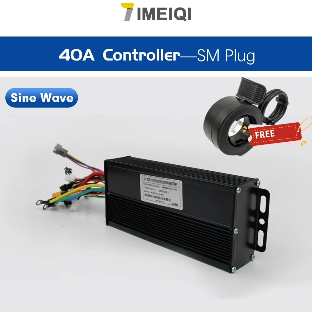 Ebike 3-mode Sine Wave Controller 17A/26A/30A/40A for 250W-3000W Brushless Motor