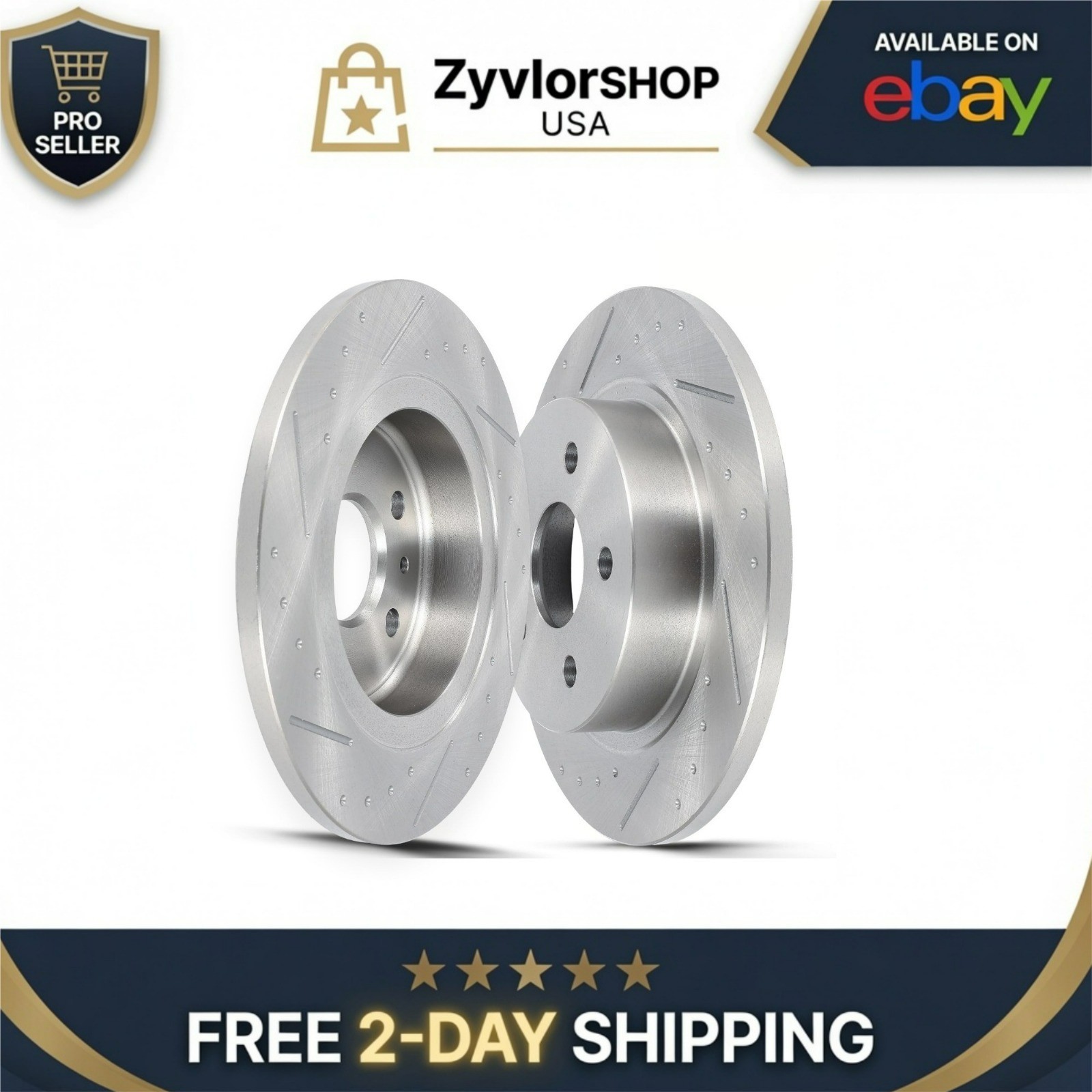 SCITOO Rear Brake Rotors 2pcs Drilled & Slotted for Buick & Chevy