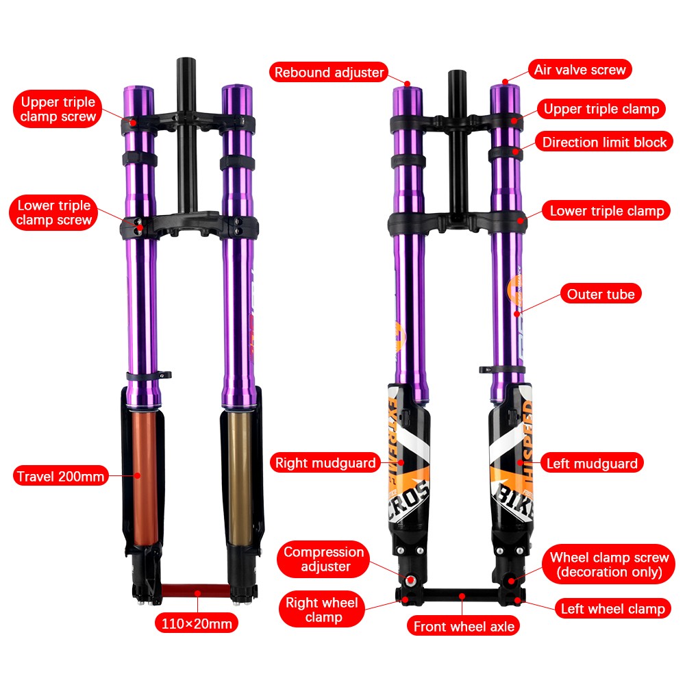 FASTace ALX13RC Front Fork Suspension 60lbs for Surron Light Bee X Eride Pro SS