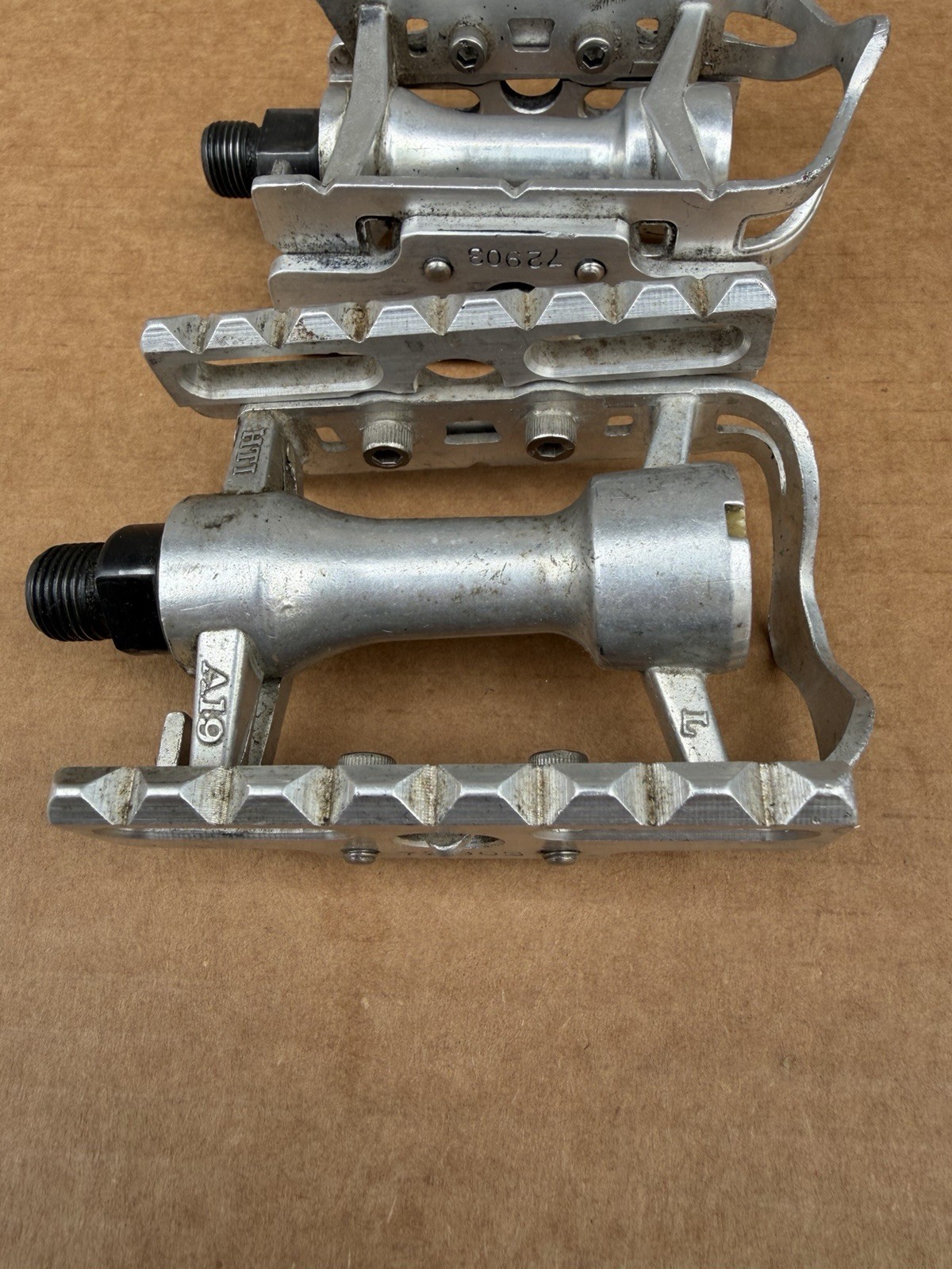 Vintage HTI A19 Bicycle Alloy Pedals With Adapters ( Rare ) 9/16 X 20tpi