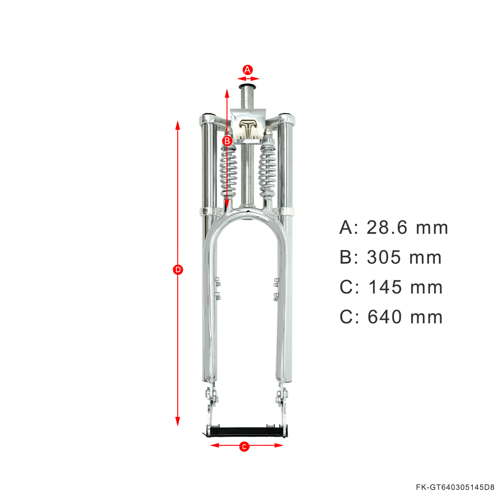 26″ – 29» Dual 28.6mm Threadless Springer Triple Tree Fork Disc Brake