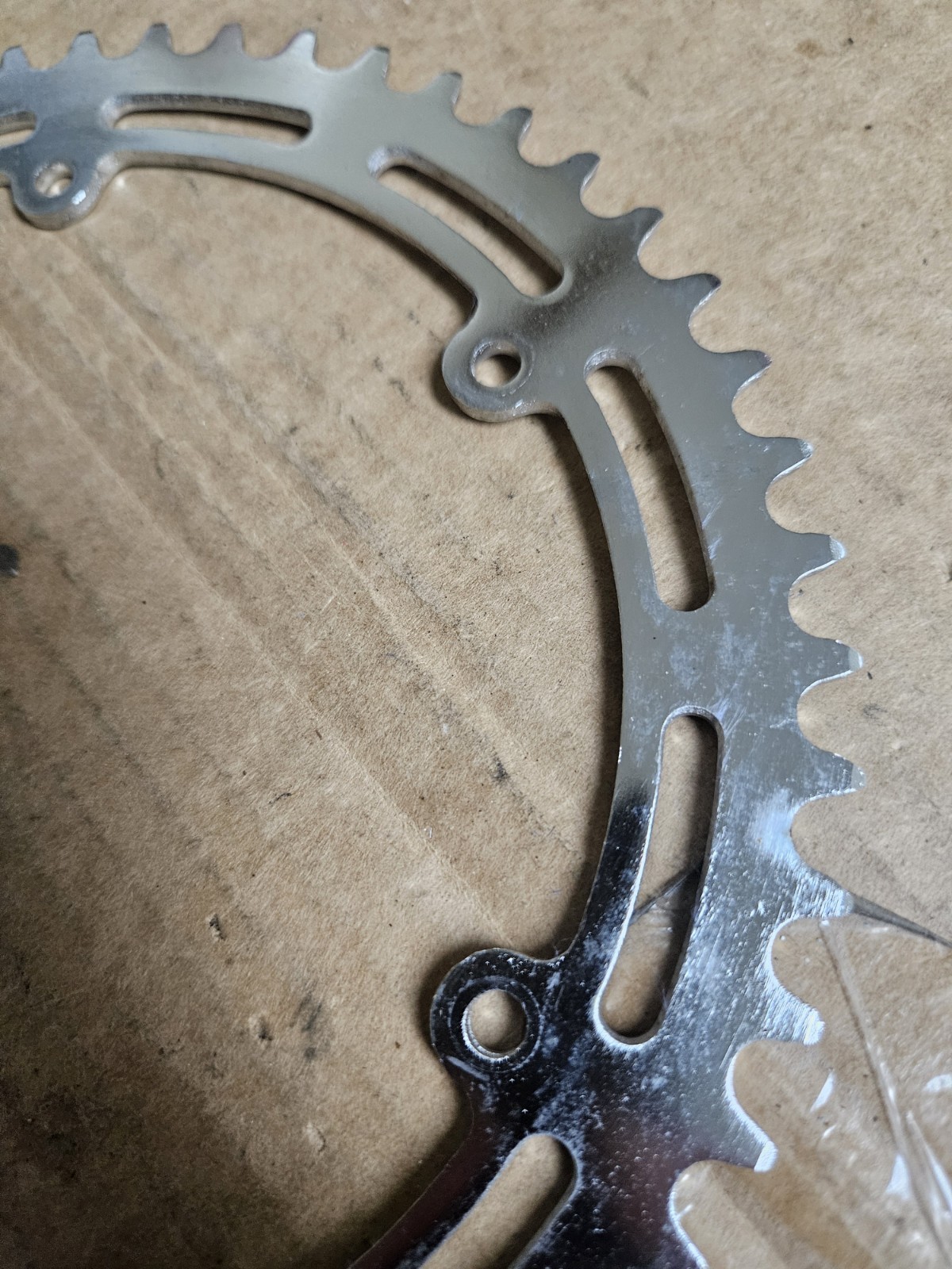 Vintage NOS 3 bolts Chainrings 52/47T for cottered crank, steel, Road 60s 70s