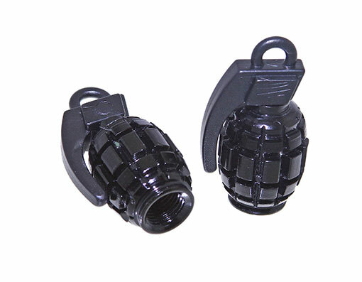 Bike Grenade Valve Caps Black Schrader Valve. Bike parts,Bicycle parts.