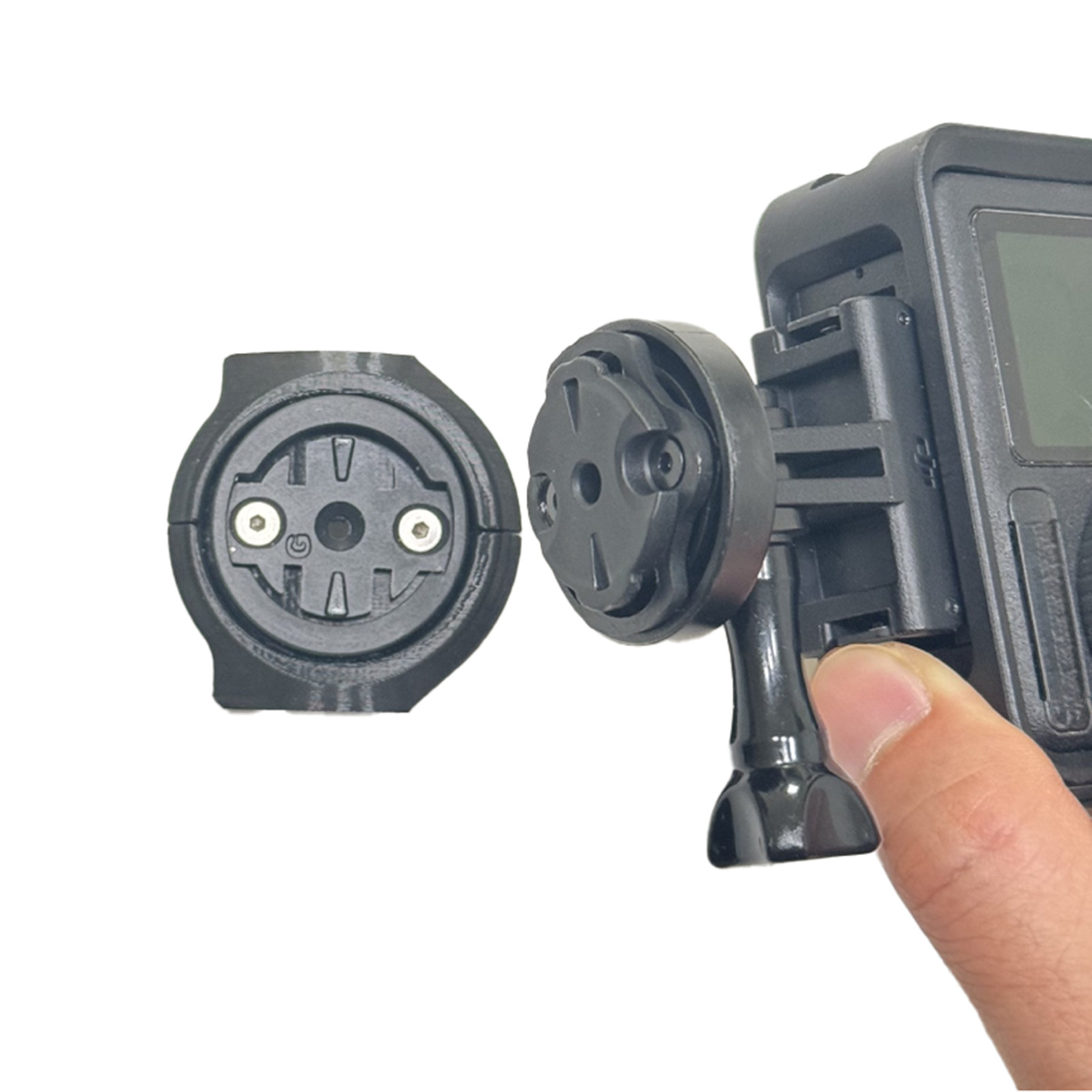 Lightweight Bike Computer Mount Adapter for Action Cam 50g Black Plastic