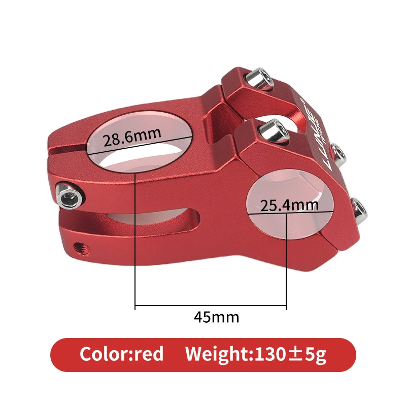 MTB Road Bike Stem 25.4mm Aluminum Alloy Handlebar Stem 45mm Lightweight
