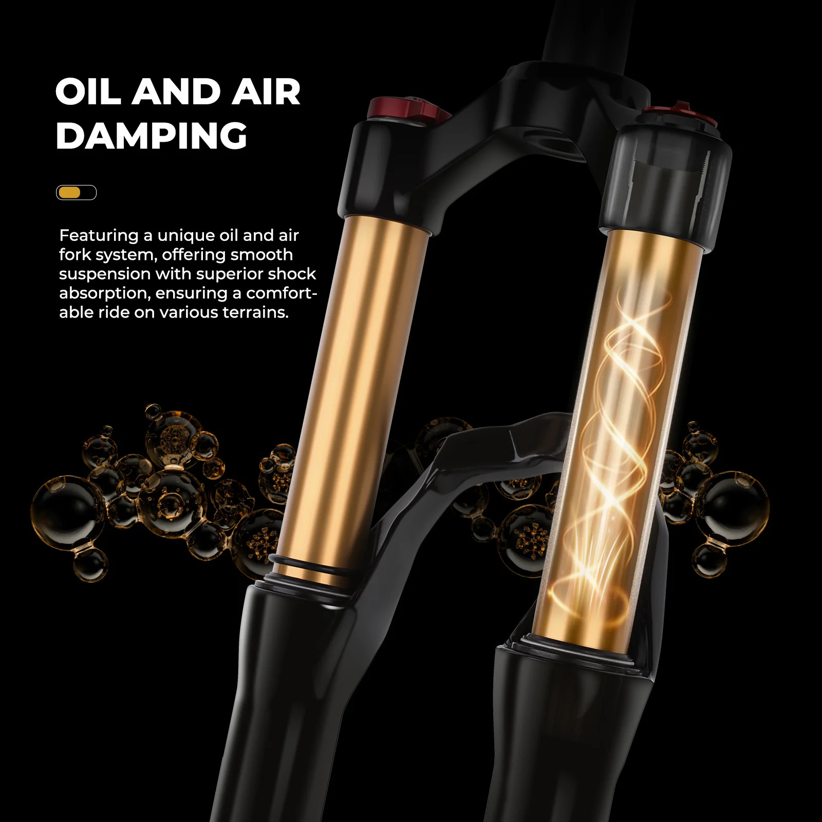 MTB Suspension Fork 20/24Inch Manual/Remote Lockout Air Oil Fork 100mm Travel