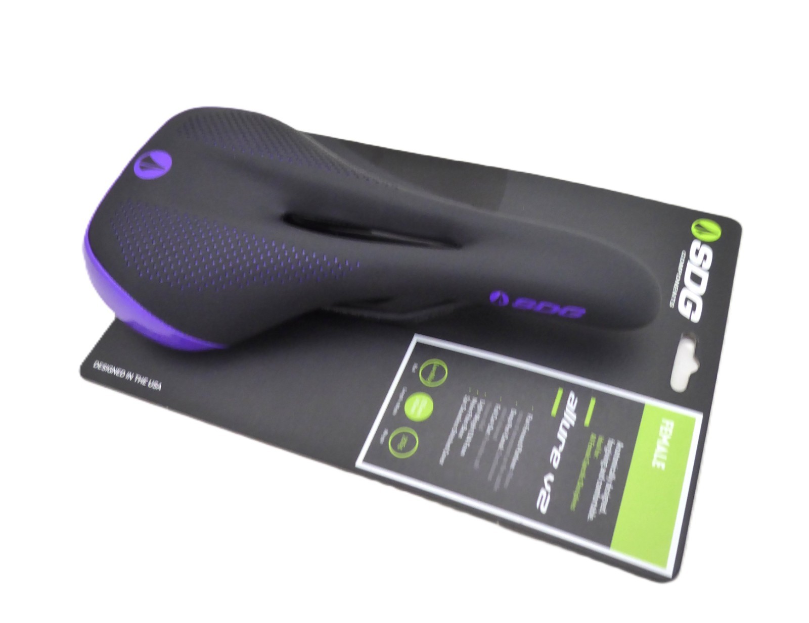SDG Allure V2 Saddle – Lux-Alloy, Black/Purple