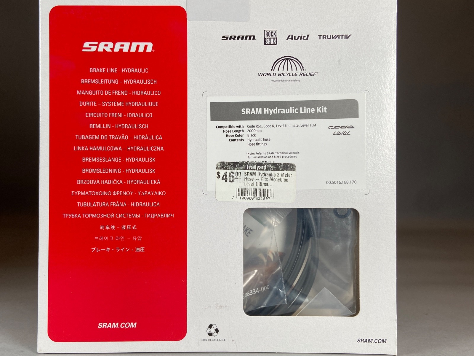 NEW SRAM Hydraulic Line Kit (2000mm), Code RSC/R, Level Ultimate/TLM