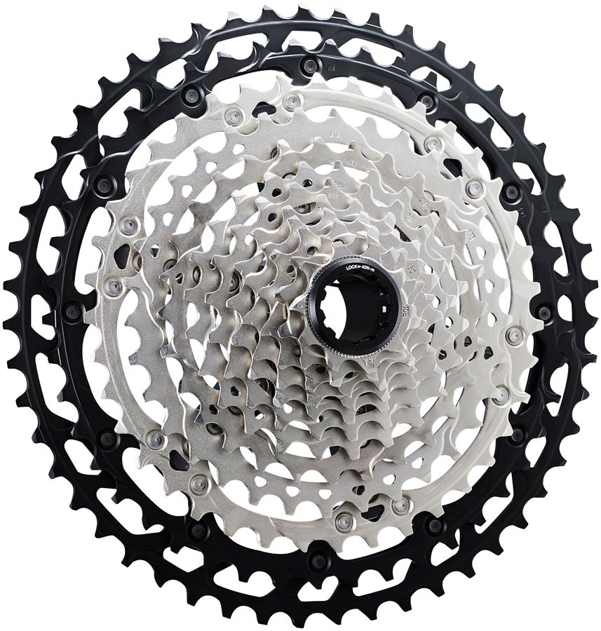 Shimano XT CS-M8100 Cassette – 12-Speed, 10-45t, Silver/Black, Micro Spline