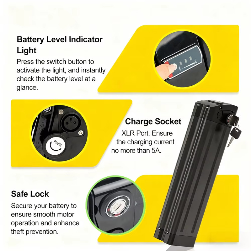 48V 15Ah Rear Rack Li-Ion Lithium Battery for 48V Electric Bike