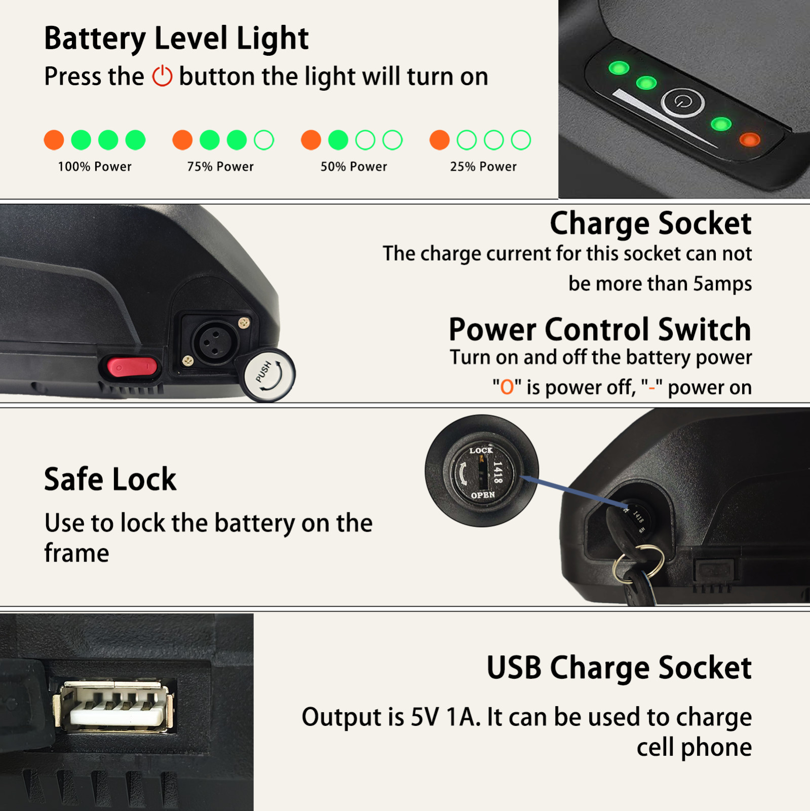 48V 10Ah 0-1000W Hailong Ebike Battery 48V Electric Bike Lithium Battery Pack