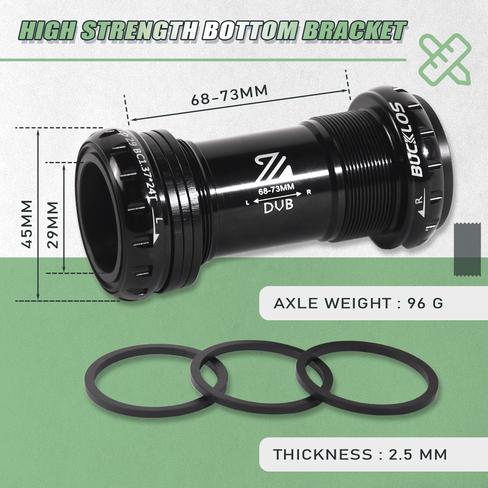 BUCKLOS Enduro Mountain Bike Crank 170mm DUB 29mm Boost BB68/73mm Direct Mount
