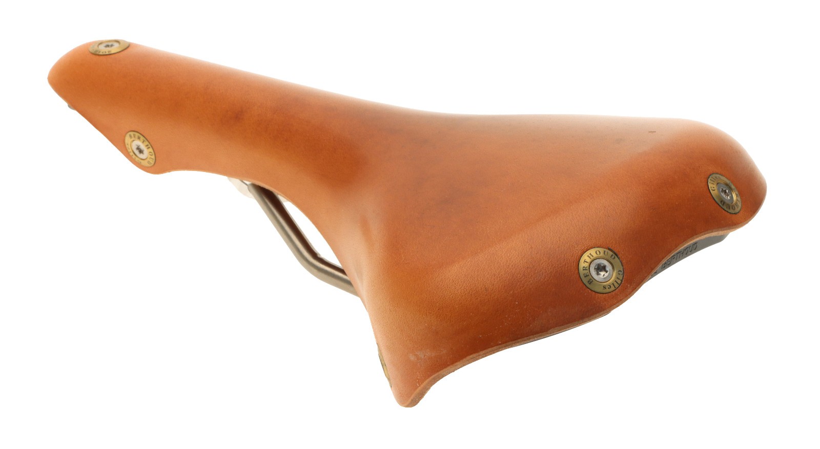 Gilles Berthoud Galibier Saddle Titanium Rail Hard Leather Cover Natural NEW NOS