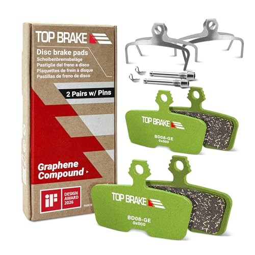 Disc Bike Brake Pads Compatible with SRAM Green (Graphene) – 2 Pairs – w/PIN
