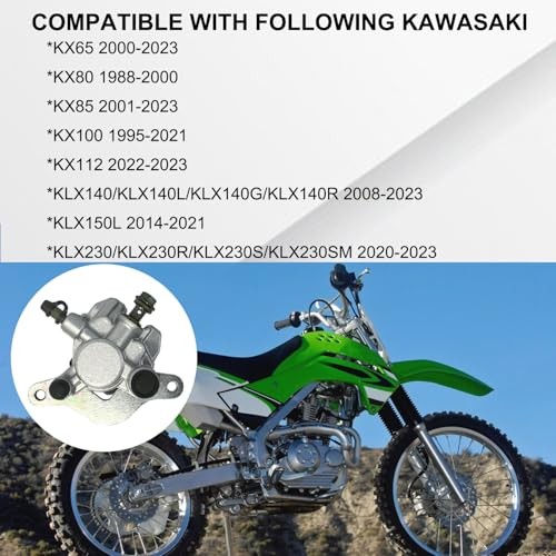 Rear Brake Caliper with Pads Compatible with Kawasaki KX65 KX80 KX85 KX100
