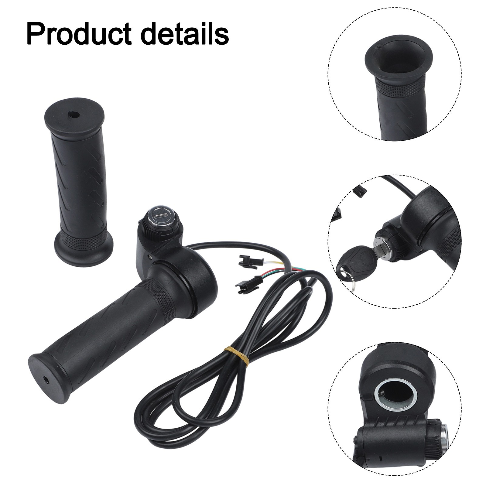 5Pin Throttle Handlebar Pair with for Power Lock for EBike 24V 72V Voltage