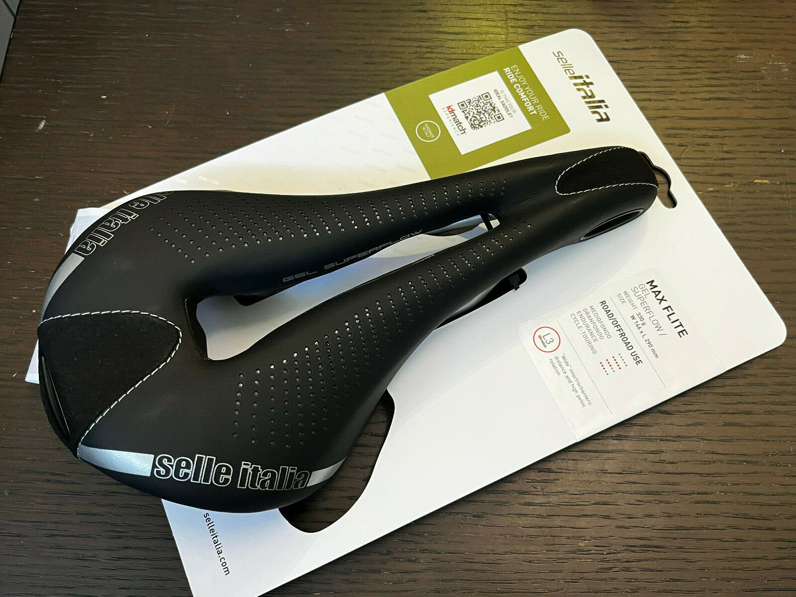 Selle Italia Max Flite Gel Superflow 146x290mm L3 Ti316 Rail Road Saddle (Black)