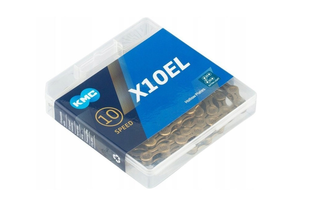 KMC X10EL Ti-N Gold 10 Speed Chain 114 Links Super Light Shimano SRAM Campagnolo