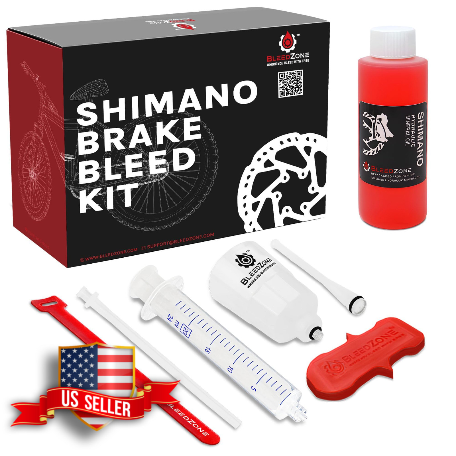 Shimano Hydraulic Disc Brake Bleed Kit with Mineral Oil for Bikes