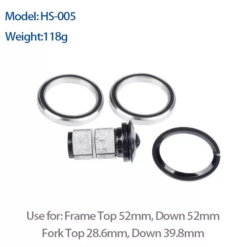 Bicycle Headset Threadless 1-1/8 to 1-1/2 Tapered Head Tube MTB Road Frame