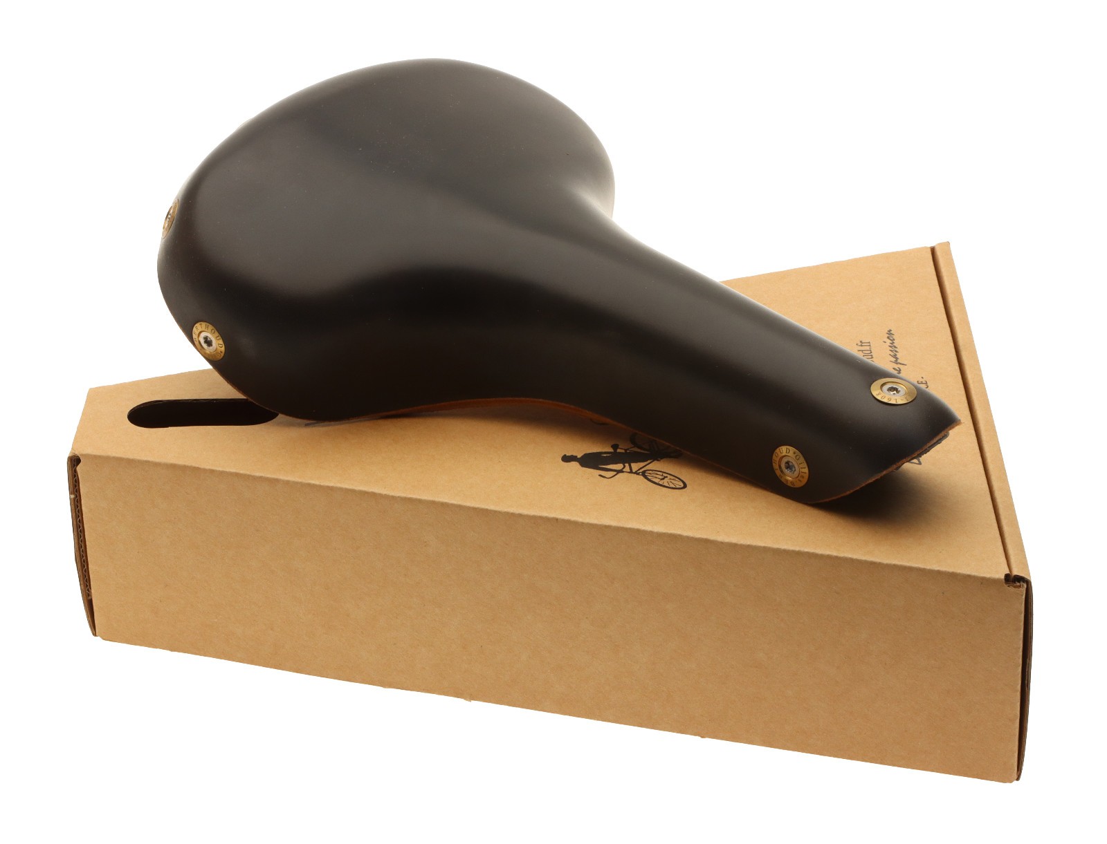 Gilles Berthoud Vars Saddle Titanium Rails Hard Leather Cover Black NEW NOS