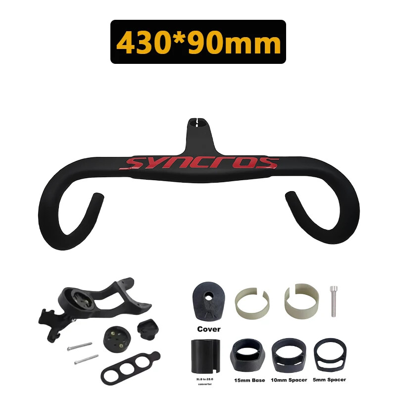 Road Bicycle Carbon Handlebar Integrated Drop Bar 28.6mm 31.8mmm 380-430mm