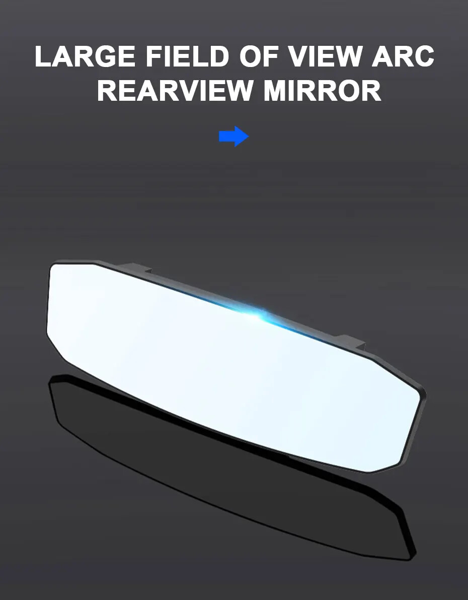 Car Mirror Interior Rear View Mirror Wide Angle Convex RearviewMirror Anti Glare