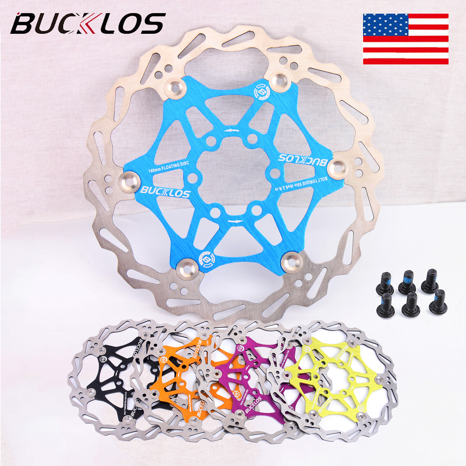 MTB Bike Floating Disc Rotor 160mm 180mm 203mm Brake Rotor + 6 Bolts fit Shimano